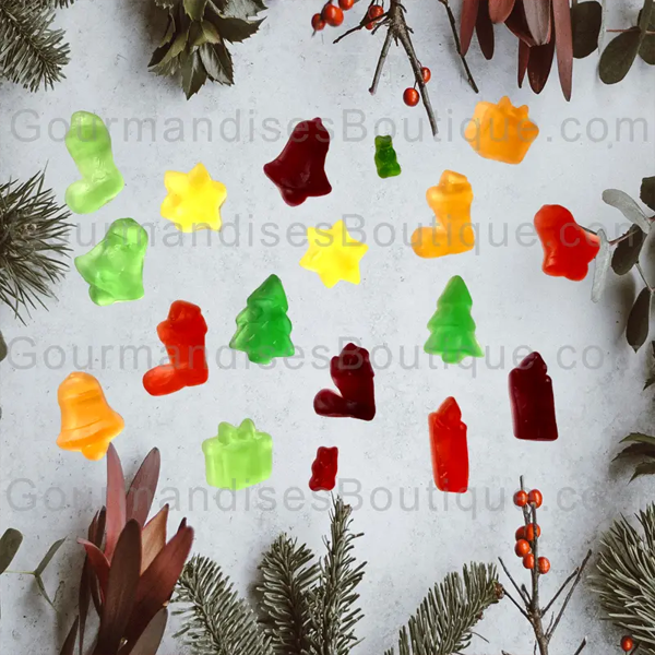 Bonbons Noël Mix - Confiseries fête de fin d'année fruitées et lisses.