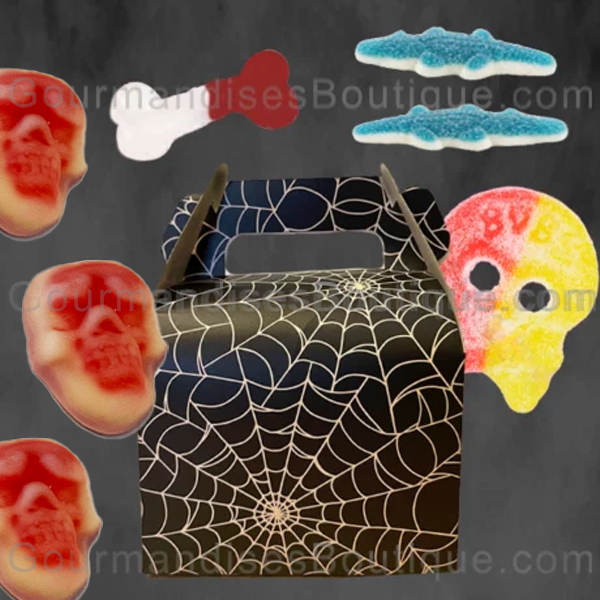 Halloween dans une box acidulé et aussi bonbons lisse qui fait peur de rire pour toute la famille - Bonbons d'Halloween et Bubs citrique/acide, des prix en suisse pas chers - Pour une soirée entre amis ou offrir en cadeaux.
