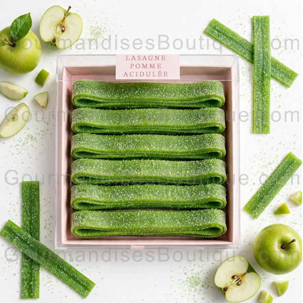 Pomme bonbon acidulé Lasagne - Excellent souvenir de notre enfance (nostalgie) - Friandise citrique/acide.
