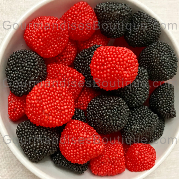 Bonbon Mure perlée lisse noire et rouge - Délicieuse confiserie.