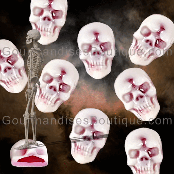Bonbon Crâne Tête de mort Fraise.