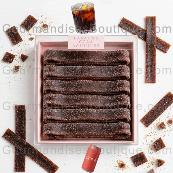 Lasagne saveur Cola citrique/acidulée - Bonbon Bandos acide et délicieux/trop cool - Confiserie nostalgie de notre enfance/adolescence.
